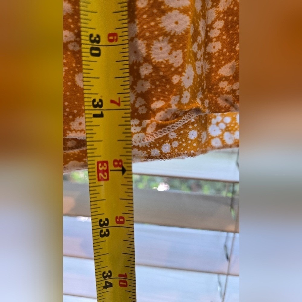 Women's Floral‎ Tiered Maxi Skirt - Yellow W/White Flowers - Picture 4 of 7